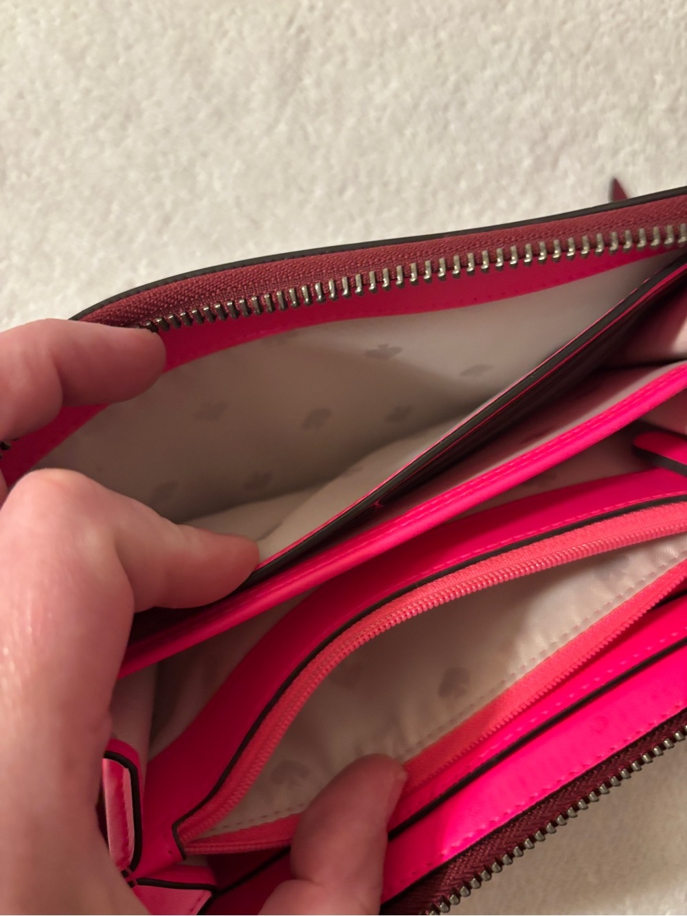 kate spade Red and Pink Heart-Stripe Zip Wallet - Picture 12 of 15